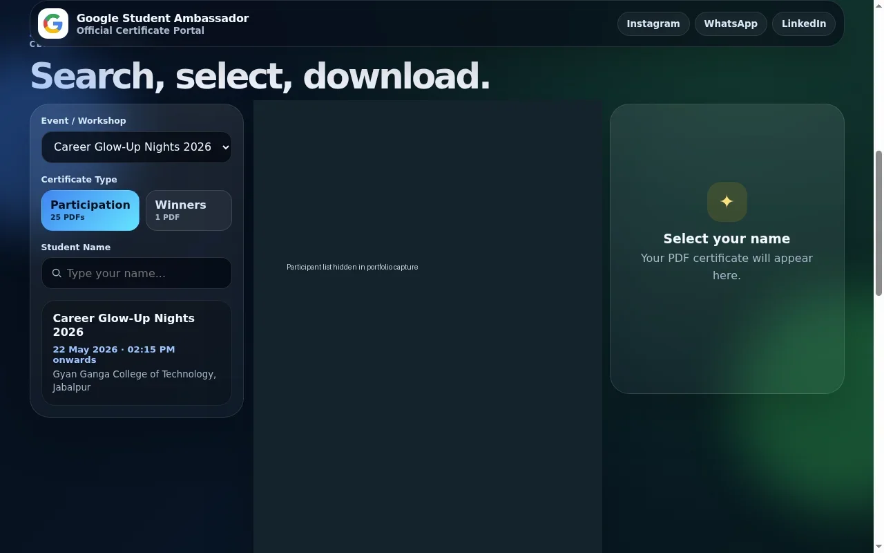 GSA Certificate Finder interface capture