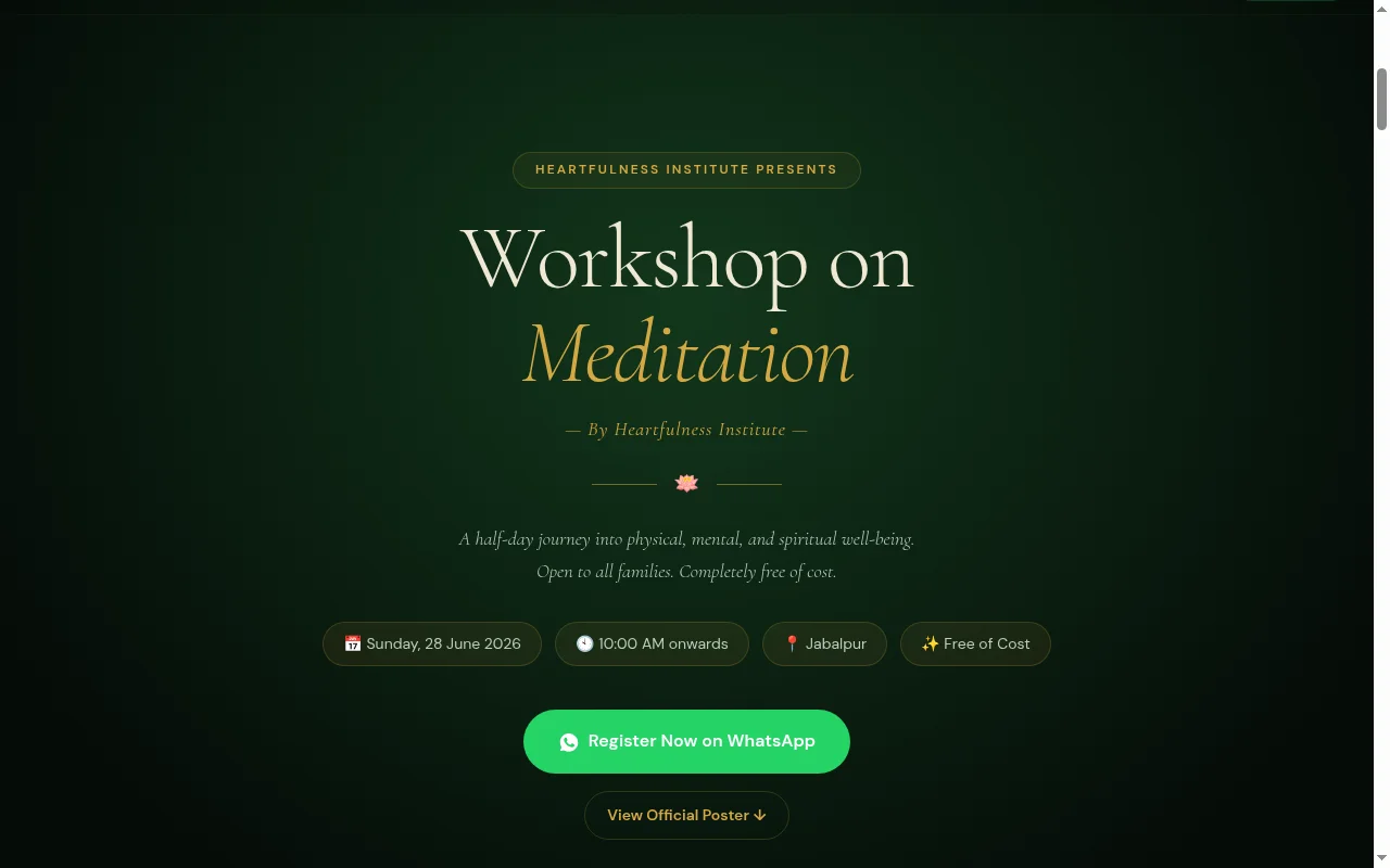 Heartfulness Workshop interface capture
