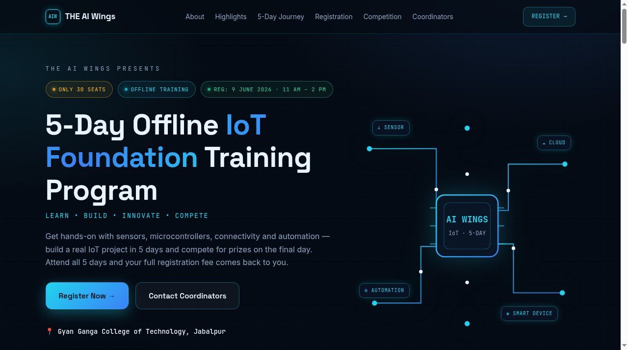 5-Day Offline IoT Foundation Training Program interface capture