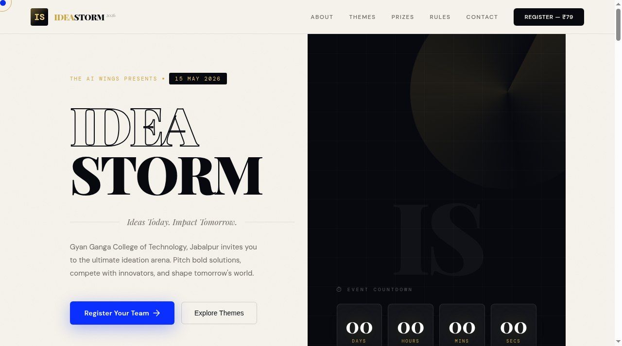 IDEASTORM 2026 interface capture