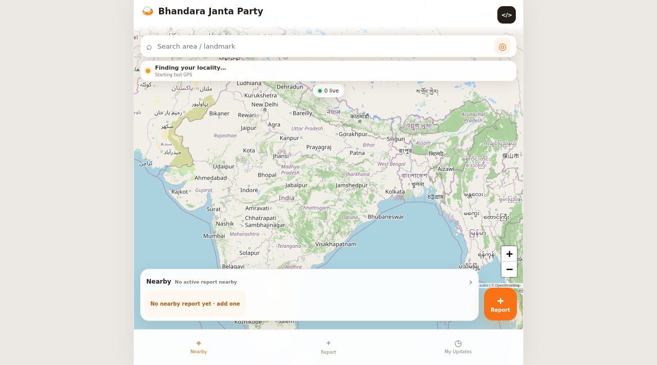Bhandara Janta Party / Bhandara Map interface capture